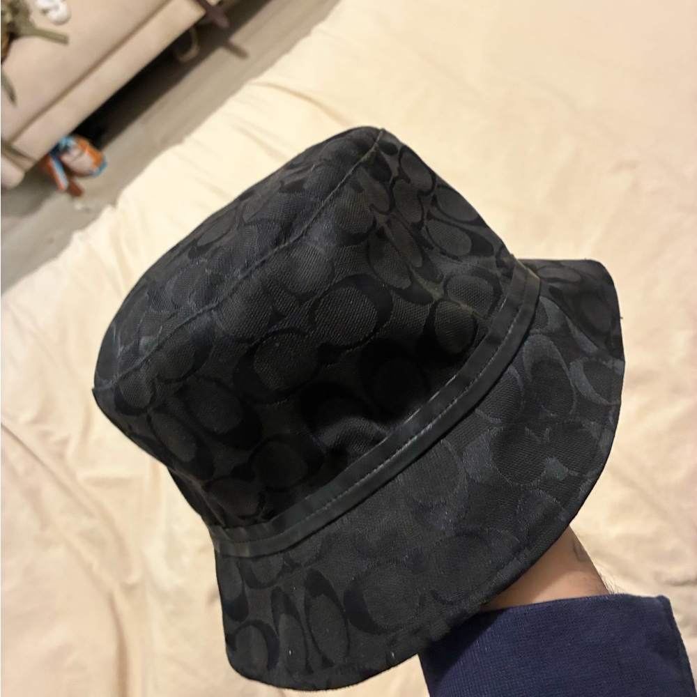Coach Black Monogram Bucket Hat